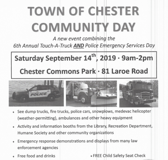 communityday Town of Chester, Orange County New York!