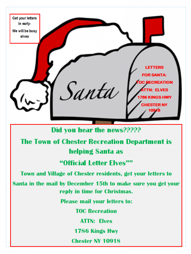 santa2020 Town of Chester, Orange County New York!