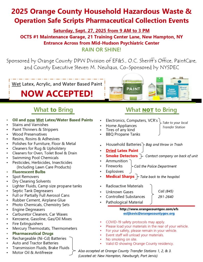 2025 Orange County Hazardous Waste & Safe Scripts collection event