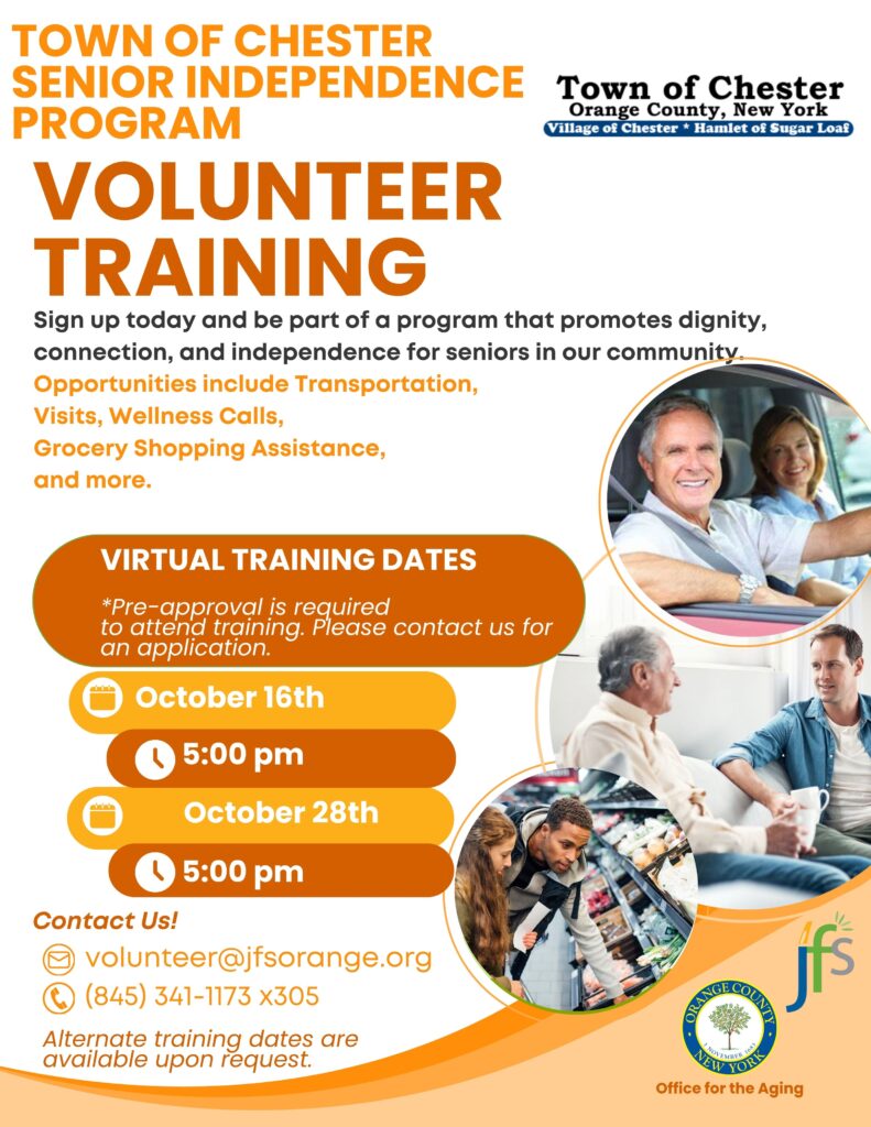Town of Chester senior Independence program volunteer training